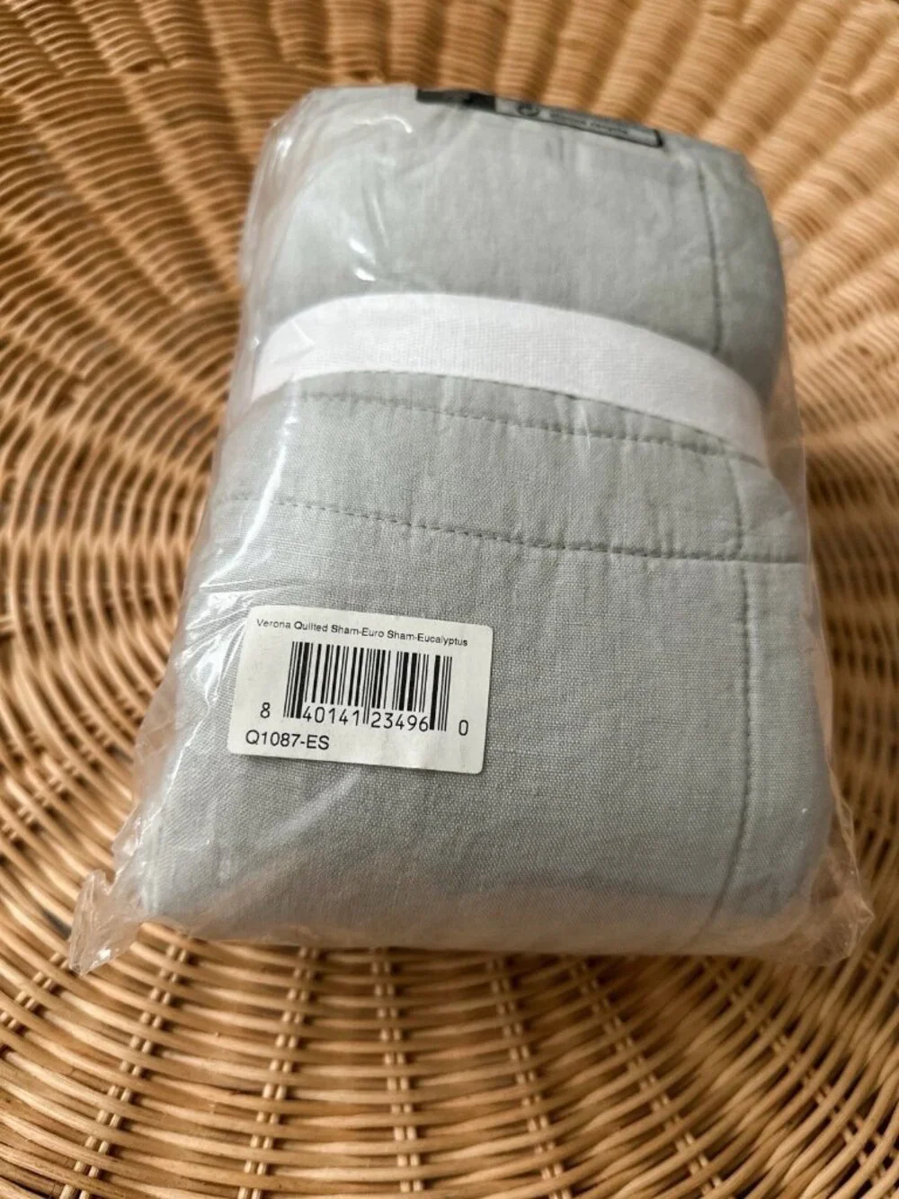 NEW Serena & Lily Verona/The Washed Linen Euro Pillow Sham-Eucalyptus Green